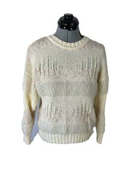 St. Michael Cotton Wool Mohair Sweater L 10/12 Cream